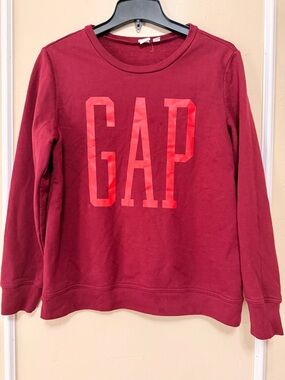 GAP Women's Maroon Crewneck with Red Logo